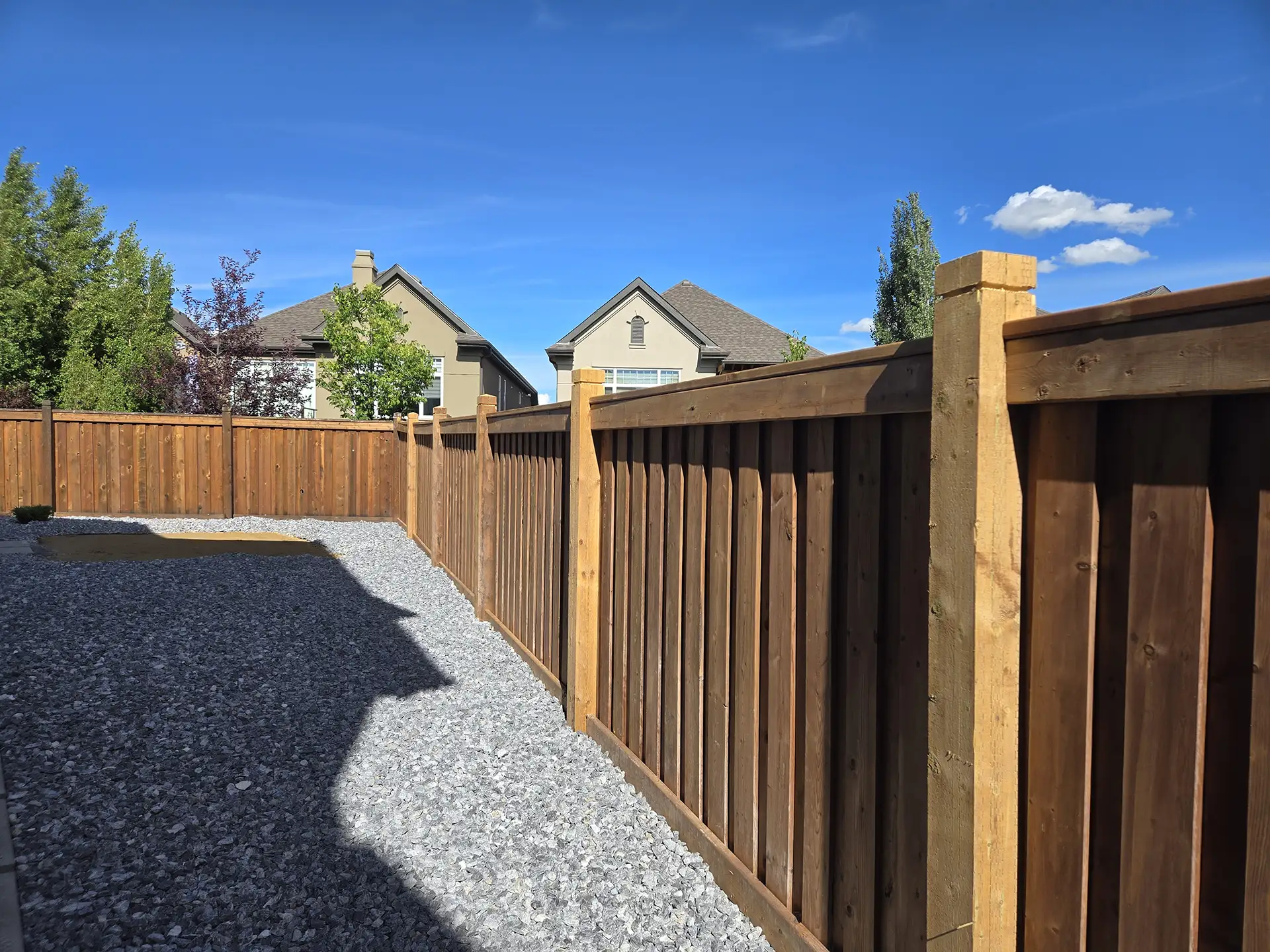 Double picket fence installation — Edmonton